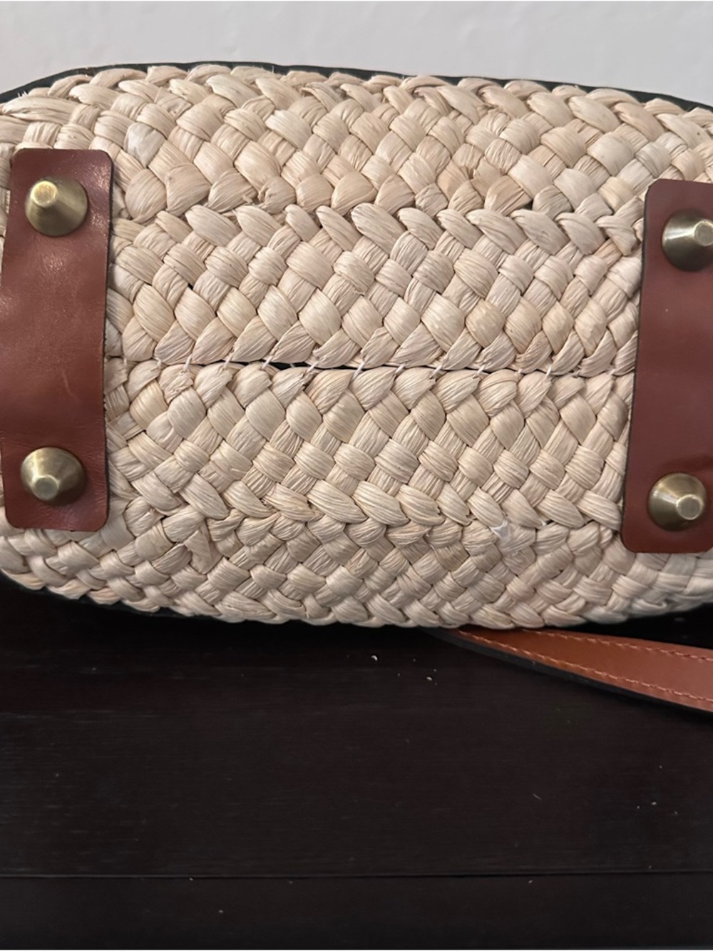 Patricia Nash Novano Tote - Specialty Woven Cornhusk & Leather Crossbody - Picture 3 of 8